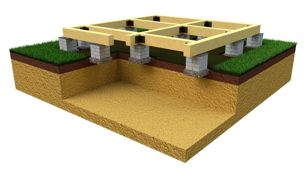 View of Foundation Repair Pier‑and‑Beam - Yard Drain Installers | French Drain ...